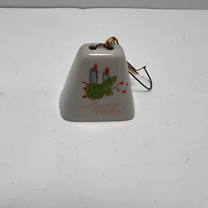 Vintage Merry Xmas Japan handbemalte Porzellan Glocke Weihnachten Urlaub Ornament - Bild 1 von 4