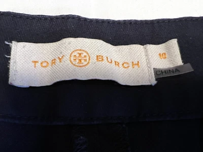 Ladies EUC Tory Burch navy side zip cotton/poly/spandex pants, sz 10. Beautiful - Image 1 of 4