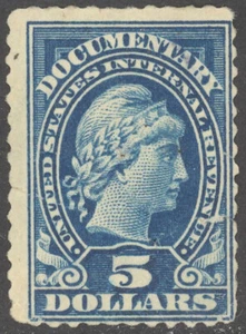 Scott R220 - El sello documental de ingresos internos de Estados Unidos de $5,00 de 1914 - Usado - Imagen 1 de 1