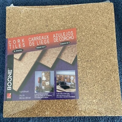 6  cork tiles, 12" x 12", with self-stick pads New Pack of 4 - Image 1 of 4