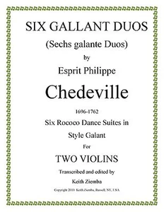 Violin Duets - 6 Gallant Duos by Chedeville - NEW 6 suites of dances - Picture 1 of 6