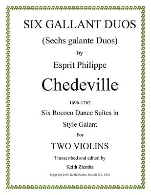 Violin Duets - 6 Gallant Duos by Chedeville - NEW 6 suites of dances - Image 1 of 4