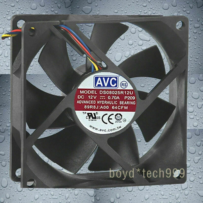 Cooling Fan AVC DS08025R12U DC12V 0.7A P016 8025 8CM 80MM 80X80X25MM 4pin - Image 1 of 1