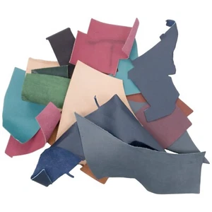 Small Colorful Oil Tan Cowhide Scrap Remnants Bright 5-6 OZ - Picture 1 of 6