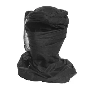 CHECHE SAHARIENNE NOIR COTON ECHARPE DE TOUAREG FOULARD SAHARA DESERT SAHEL - Picture 1 of 1