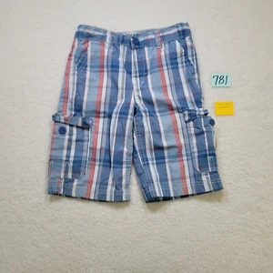 Nike Shorts Boys 10R Blue Plaid Cargo Pockets Casual Golf Youth Pre-owned READ - Picture 1 of 14