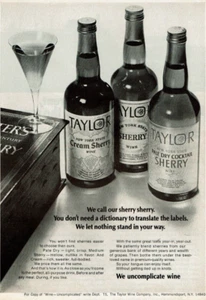1969 Vintage Print Ad Taylor We call our Sherry Sherry We uncomplicate wine - Bild 1 von 2