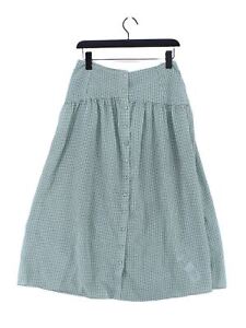 Warehouse Women's Midi Skirt UK 12 Green Checkered 100% Polyester Midi A-Line