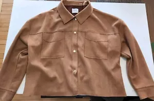 Ci Sono Faux Suede Brown Jacket Size Large with Snap Buttons - Picture 1 of 6