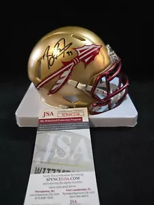 FLORIDA STATE SEMINOLES BRIAN BURNS AUTOGRAPHED SIGNED SPEED MINI HELMET JSA - Picture 1 of 3