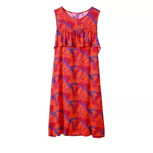 Women Cotton Nightgown Sleeveless Knee Length Frilly Crew Neck Soft Sleep Dress - Picture 1 of 29