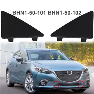 For Mazda3 14-16 2x Front Bumper Lower Grille Cover Triangle Cap Tow Hook - Picture 1 of 6