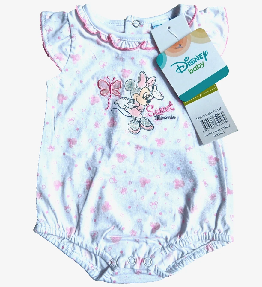 Body Spieler Gr.68 Minnie Maus NEU Disney 100% baumwolle stick glitzer baby