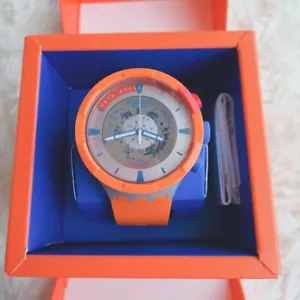 Swatch NASA Space Collection Orange Color Quartz Strap Silicone Used - Picture 1 of 19