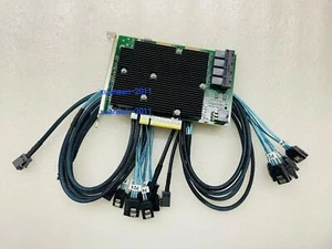 LSI SAS 9300-16I 12GB/S HBA BUS ADAPTER CARD IT Mode 4*SFF-8643 SATA Cable - Bild 1 von 6