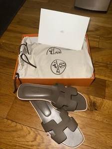 Hermes Oran Sandals - Etoupe - Picture 1 of 9