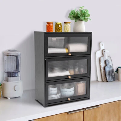 Gabinete de oficina en casa 3 niveles gabinete de almacenamiento organización de almacenamiento dormitorio Foto 1 de 4