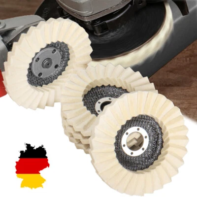 4pc Polierscheibe 125mm Polierfächerscheibe Winkelschleifer Fächerscheiben Filz - Bild 1 von 4