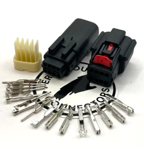 8 Pin Molex MX150 Style Sealed Wire Connector Set Harley Davidson Ford Black - Picture 1 of 8