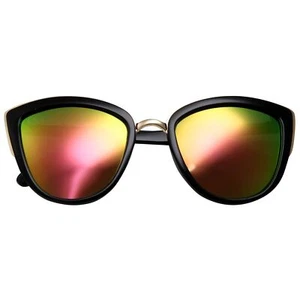 Gafas de sol negras/rojas para mujer flash color espejo revo lentes de gran tamaño ojo de gato - Imagen 1 de 5