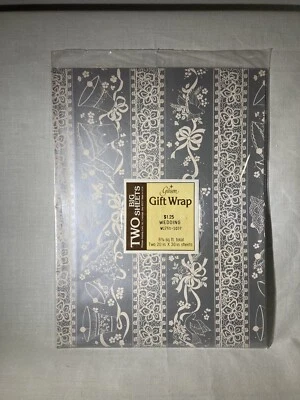 "Hojas vintage Gibson envoltura de regalo plateadas para boda NOS 2-20""x30""" Foto 1 de 4