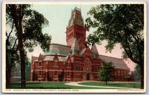 Memorial Hall Harvard University Cambridge Massachusetts VINTAGE Postcard 2394 - Picture 1 of 2