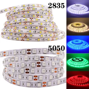 LED Strip Lights 5M 5050 2835 RGB Colour Changing Tape Cabinet TV Lighting White - Picture 1 of 15