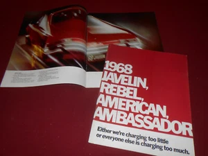 1968 AMC BIG 40 Page BROCHURE / CATALOG / '68 JAVELIN AMERICAN REBEL AMBASSADOR - Picture 1 of 7