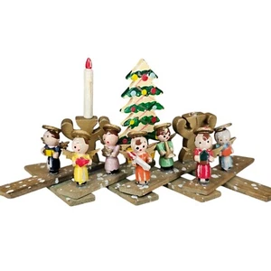 HTF Vintage Christmas Wooden Expandable Angels Candles Tree Japan READ - Picture 1 of 11