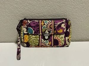 Vera Bradley Plum Crazy Floral Wristlet RETIRED - Picture 1 of 4