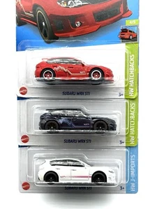 2023 Hot Wheels Subaru WRX STI 67/250 SUPER CUSTOM w/Real Riders LOT OF 3 - Picture 1 of 6