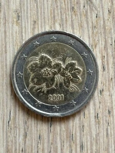 2 Euro Münze Finnland 🇫🇮 2001 Bucht und Blume von Lakka Raimo - Bild 1 von 4