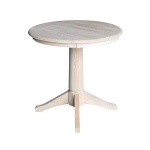 International Concepts Unfinished Round Dining Table Solid Hardwood Seats of 4 - Picture 1 of 8