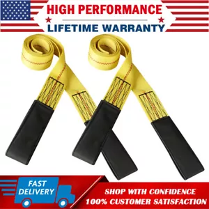 2 Pack 6' x 2" Lift Sling Tow Cargo Straps With Loops Heavy Duty Rigging Webbing - Picture 1 of 12