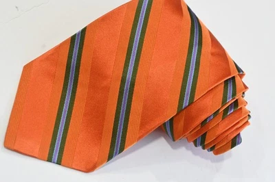 Corbata de cuello para hombre Hickey Freeman naranja seda con: 3 3/4" POR L: 59" Foto 1 de 3