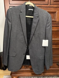 Calvin Klein Mens Blazer Size Medium Charcoal Gray 2 Button Slim Fit 40GJ432 - Picture 1 of 4