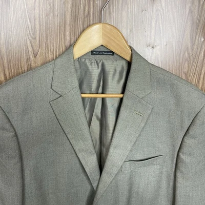 Van Heusen Sport Coat Mens 42S Brown Solid Polyester Double Vented Two Buttons - Image 1 of 4