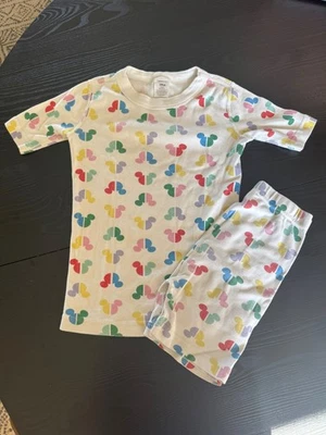 Hanna Andersson SS Top + Shorts Bottom Pajamas Set for Kids Size 8 Mickey Mouse - Image 1 of 2