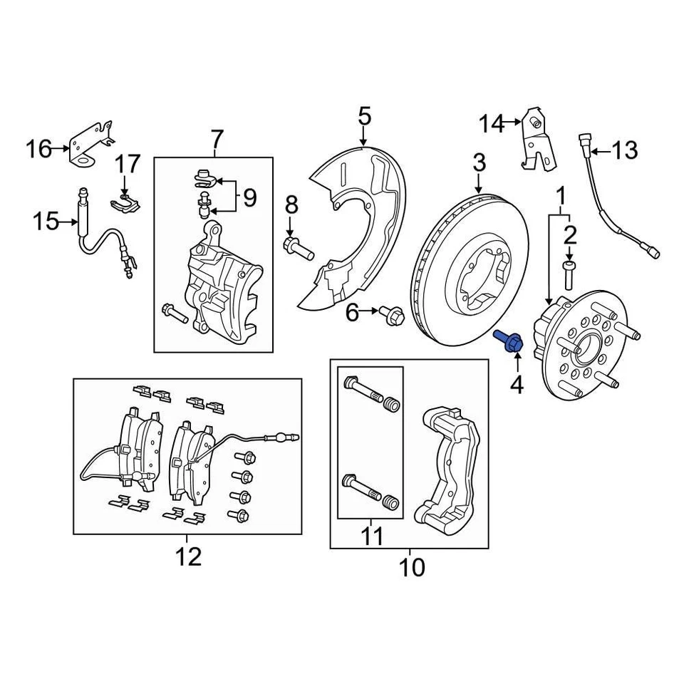 For Ford Transit-350 HD 2015-2019 Ford W711141S442 Disc Brake Rotor Bolt - Image 1 of 1