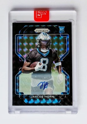 2021 Panini Prizm Jaycee Horn Rookie Auto Black Finite 1/1 #373 RC - Image 1 of 2