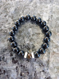 PULSERA DE PIEDRAS, HOMBRE, MUJER. DE ÓNIX NEGRO Y OJO DE TIGRE NATURAL - Imagen 1 de 3