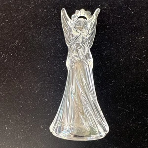 Vtg MIKASA 4.5" Crystal Glass Angel Halo W/Trumpet Christmas Ornament Music - Picture 1 of 7
