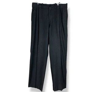 Vintage Gianfranco Ferre Slacks Men Wool 1980s Trousers Pants Charcoal Dark Gray - Picture 1 of 15