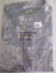 # 2 Big Dogs Hawaiian Shirt Size XL Passport Tropical Blue Vacation #2 - Picture 1 of 3