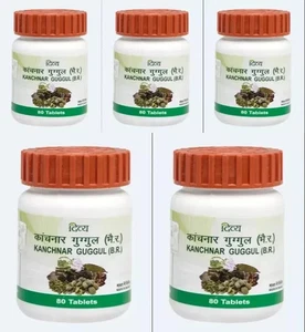 5 Flaschen x Kanchnar Guggul je 80 Tabletten | Kanchanar Guggulu - Bild 1 von 6