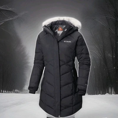 Columbia Lay D Down II Longitud Media Omni-HEAT Parka Chaqueta de Invierno Mujer Pequeña Piel Foto 1 de 4