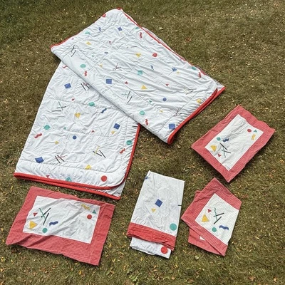 VTG Set of  2 Twin Cannon Geometric Comforters Pillowcases Flat Sheet Home Alone - Image 1 of 4