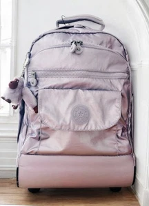 kipling Sanaa METALLIC Frosted Lilac Rolling School backpack - Picture 1 of 13
