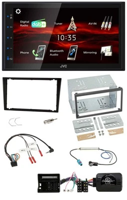 JVC USB Bluetooth Lenkrad DAB 2DIN Autoradio für Opel Corsa C schwarz - Bild 1 von 4