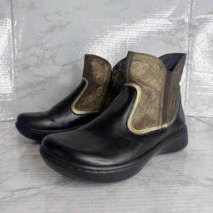 Stivaletti Naot donna taglia 8 neri pelle bronzo stivaletti comodi alla caviglia zip laterale - Foto 1 di 9